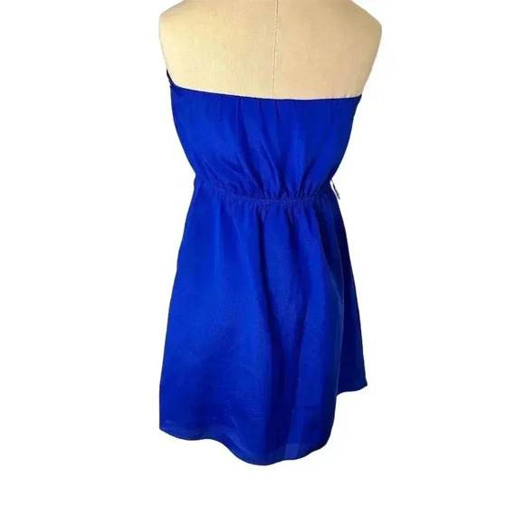 Express Women's Strapless Faux Wrap Dress Size 8 Royal Blue Formal Elegant - Picture 8 of 11